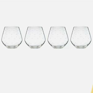 NIB!Kate Spade ♠️ Larabee Dot ⚪️ Stemless Wine Glasses!